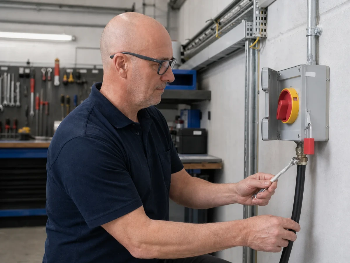 MCI Electrical electrician installing a three-phase power supply by MCI Electrical