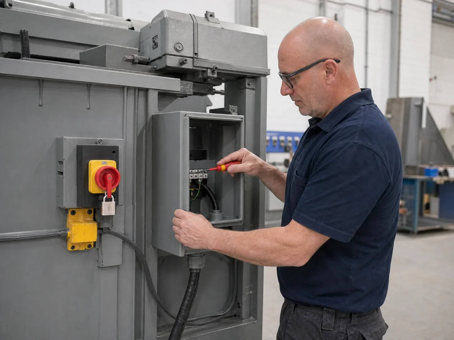 MCI Electrical electrician connecting power to commercial machinery by MCI Electrical